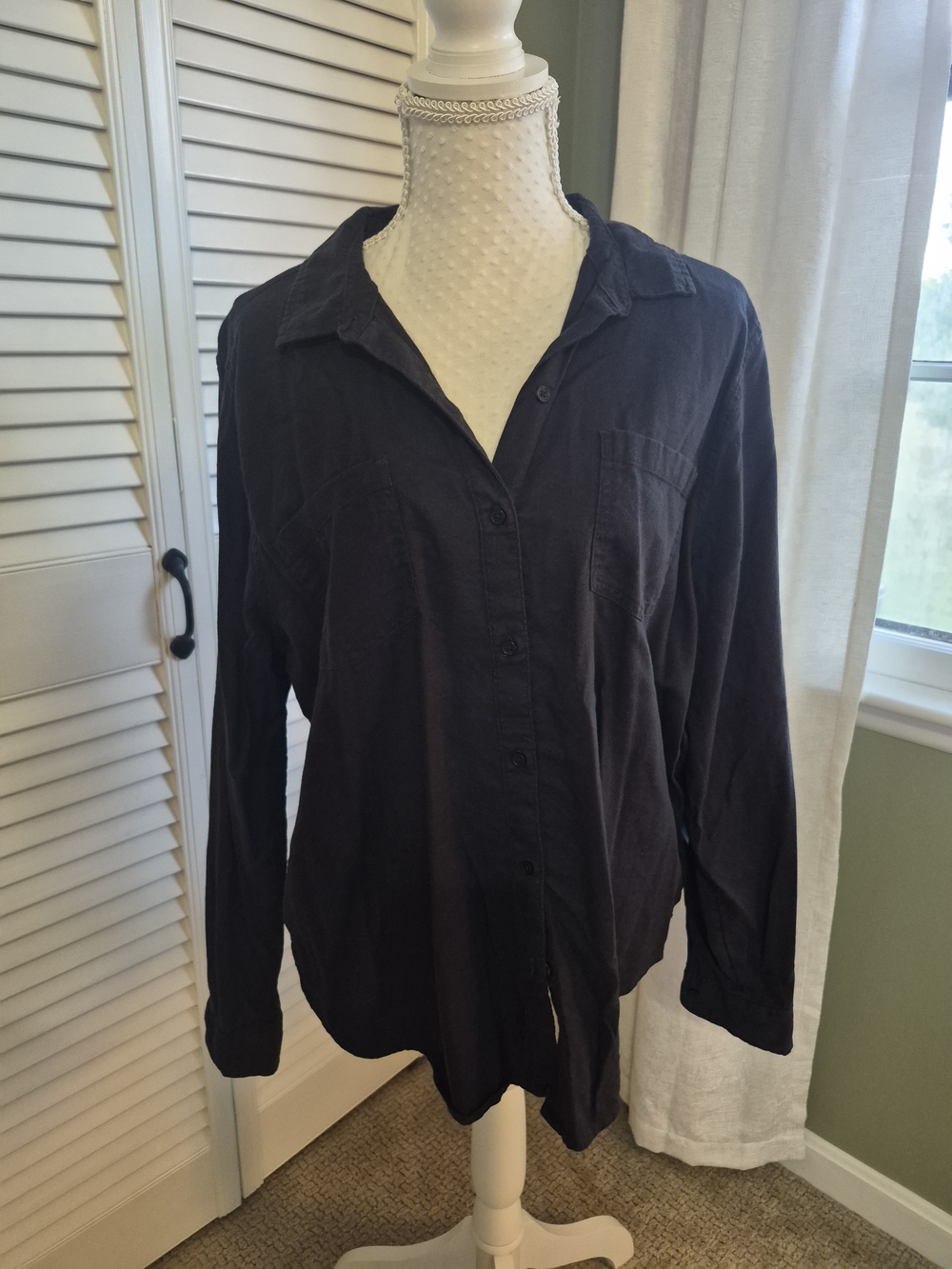 Lucky Brand Long-Sleeve Button Down Shirt - Black